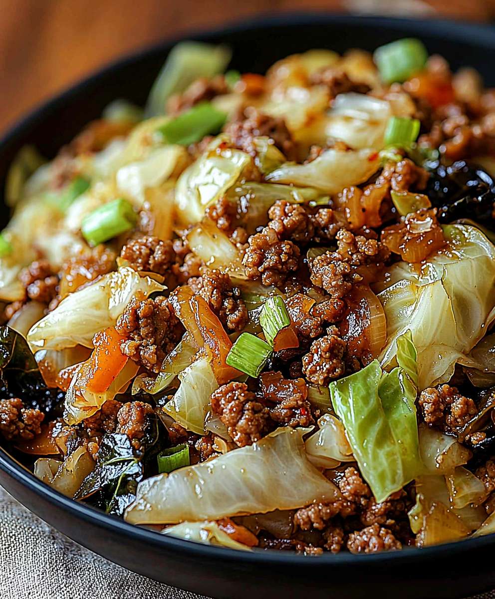 Ground Beef Cabbage Stir-Fry