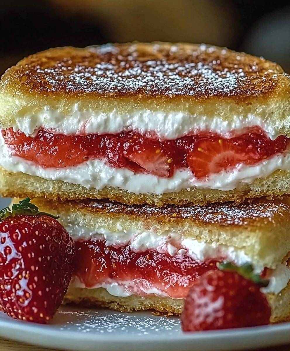 Fried Strawberry Cheesecake Sandwiches