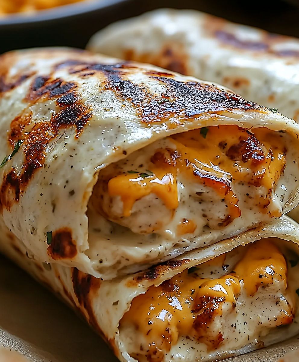 Garlic Cheesy Chicken Wraps