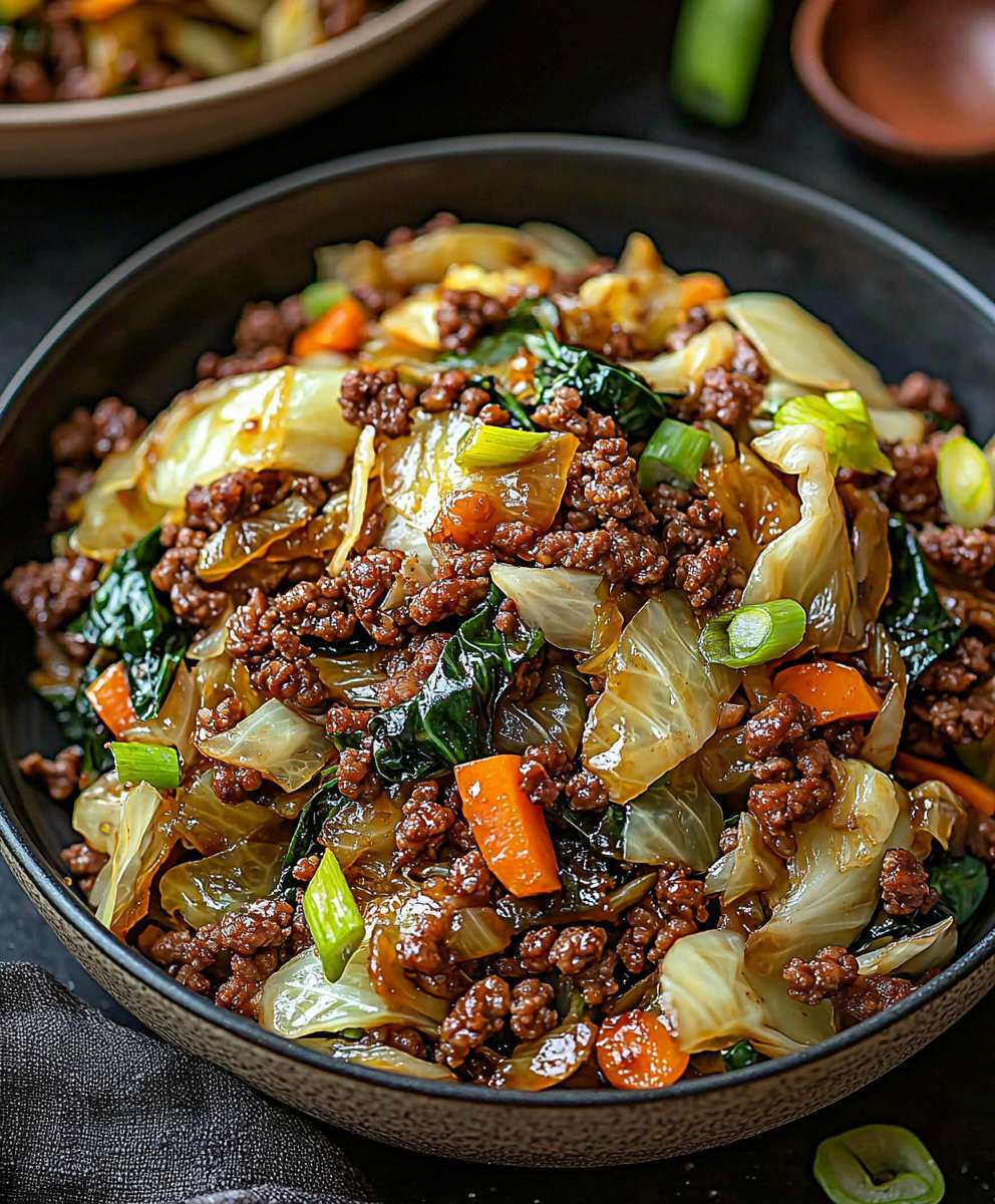Ground Beef Cabbage Stir-Fry