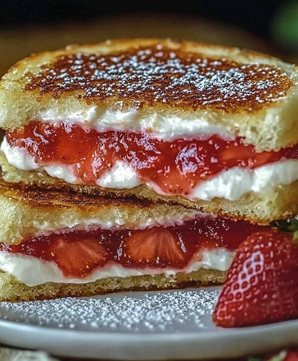Fried Strawberry Cheesecake Sandwiches