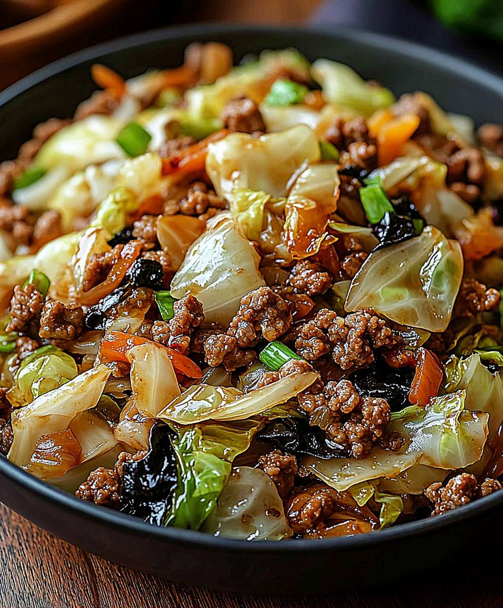 Ground Beef Cabbage Stir-Fry