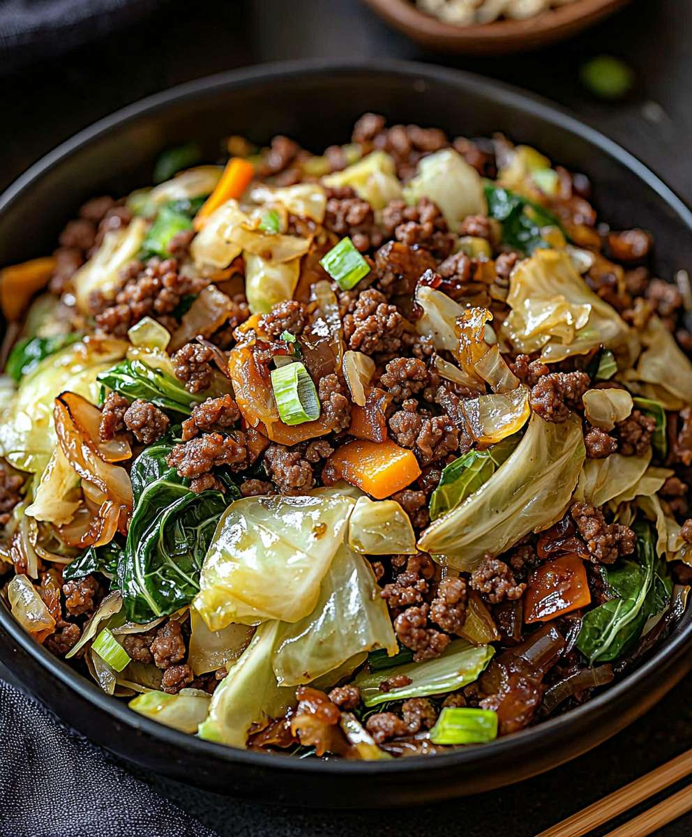 Ground Beef Cabbage Stir-Fry
