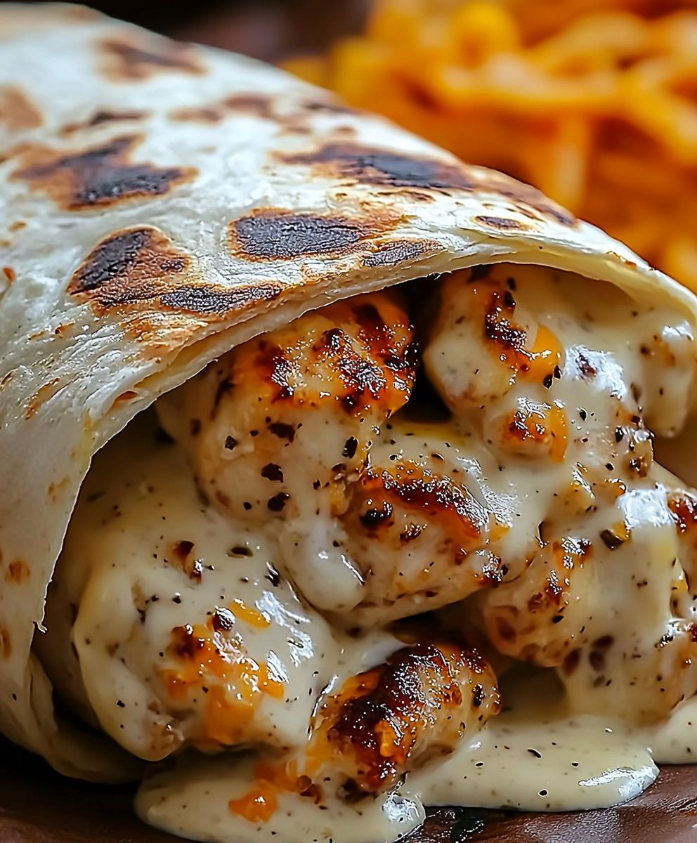 Garlic Cheesy Chicken Wraps