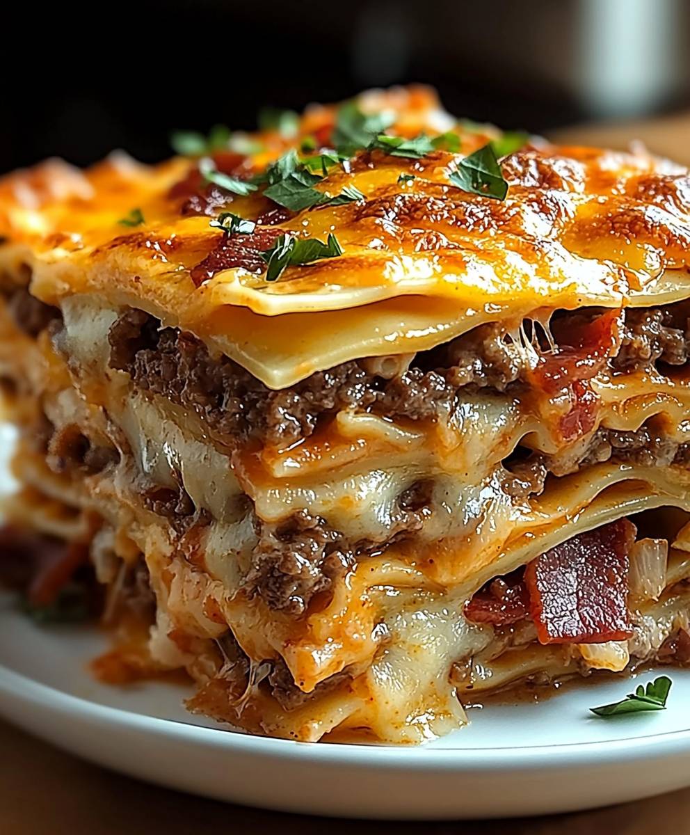 Parmesan Garlic Bacon Lasagna