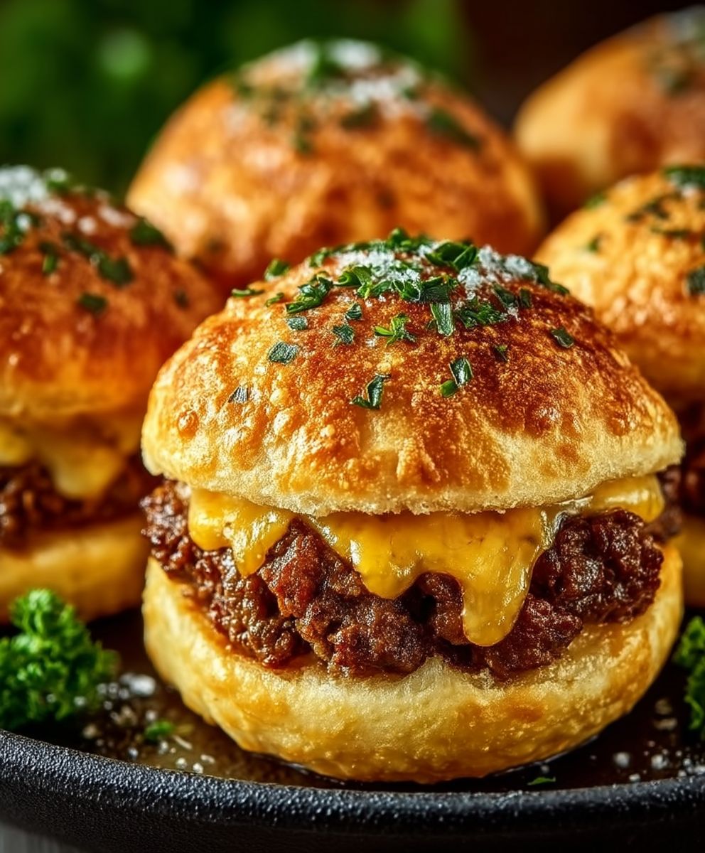 Garlic Parmesan Cheeseburger Bombs