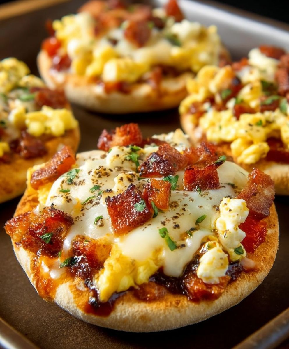 English muffin breakfast pizza