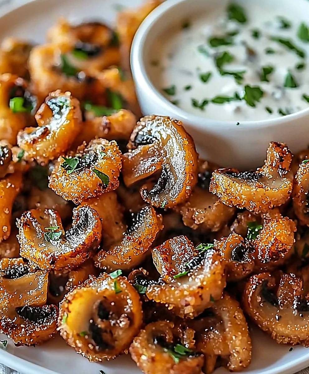 Air Fryer Ranch Mushrooms