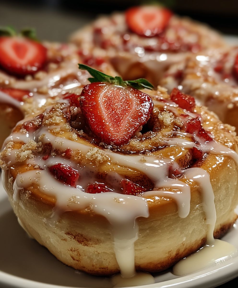 Strawberry Cheesecake Cinnabon Rolls