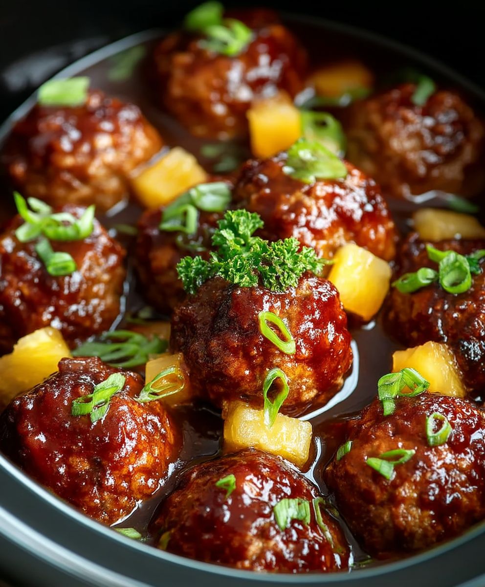 Pineapple barbecue meatballs