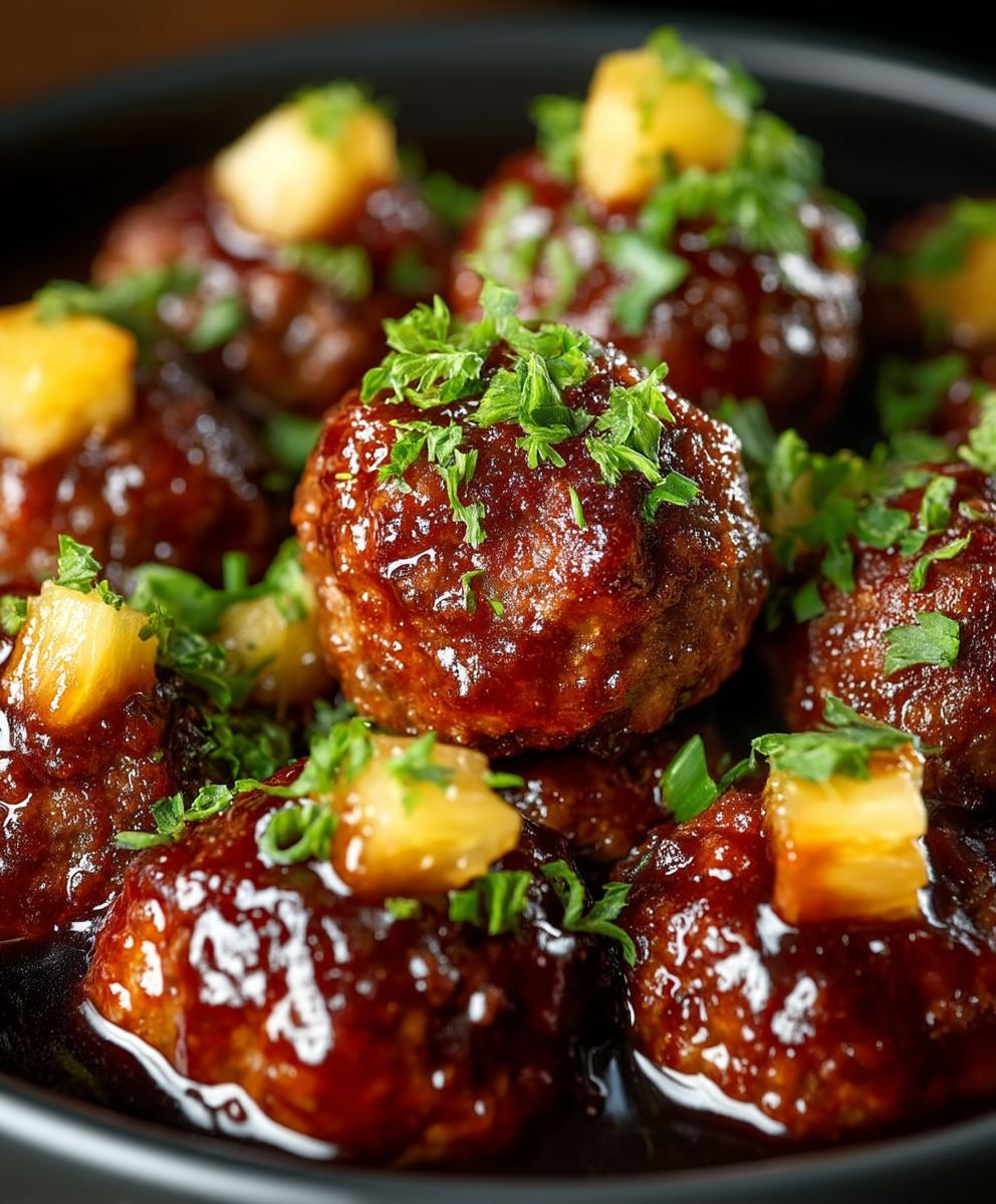 Pineapple barbecue meatballs
