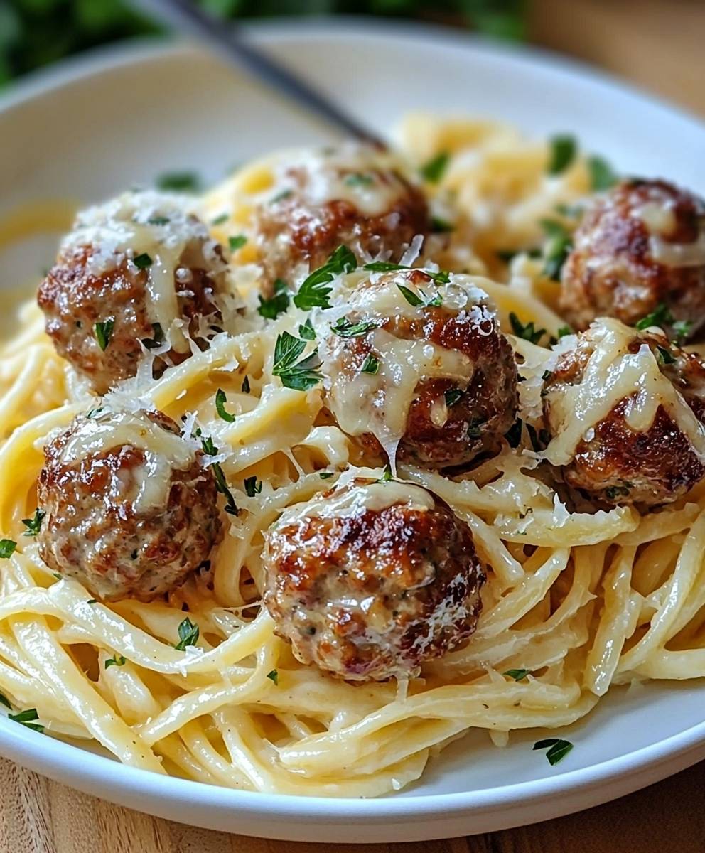 Garlic Butter Meatballs Linguine