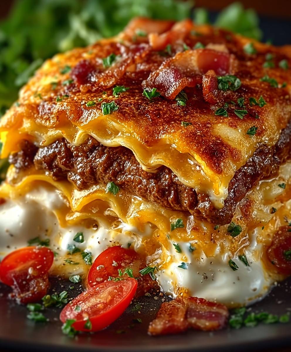 Lasagna Cheeseburger Parmesan Garlic Bacon