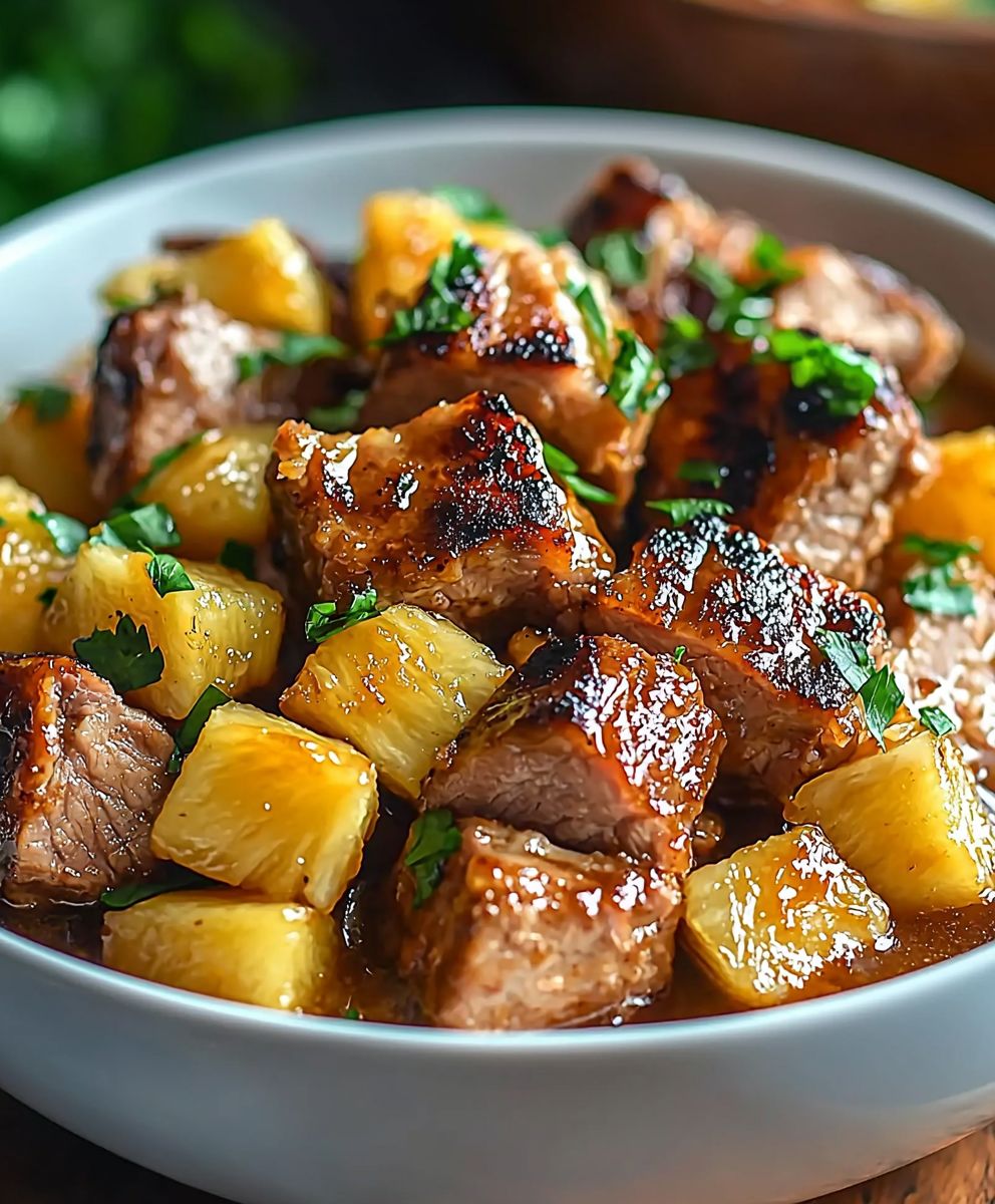 Pineapple pork slow cooker