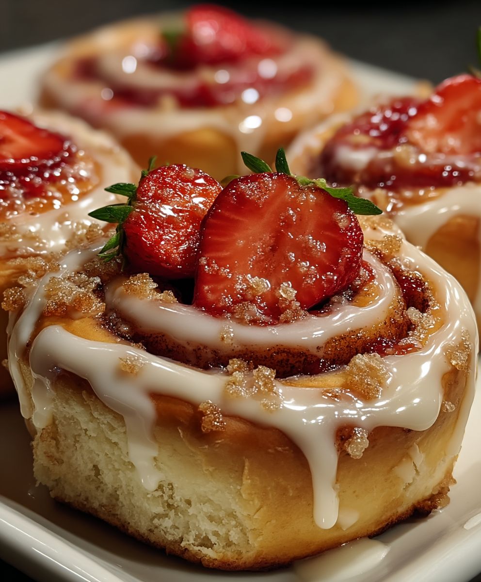 Strawberry Cheesecake Cinnabon Rolls