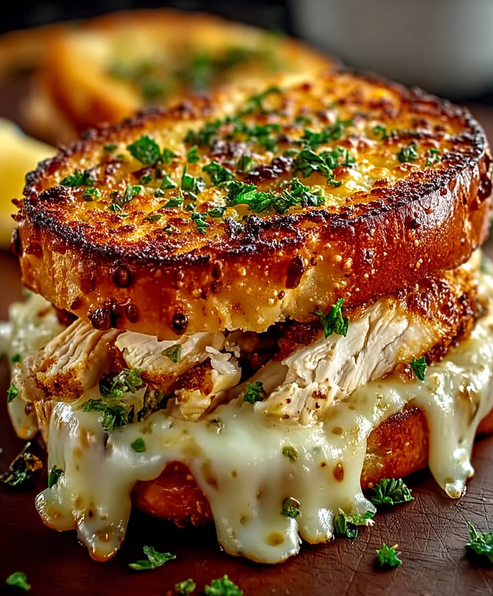 Cheesy Chicken Garlic Bread