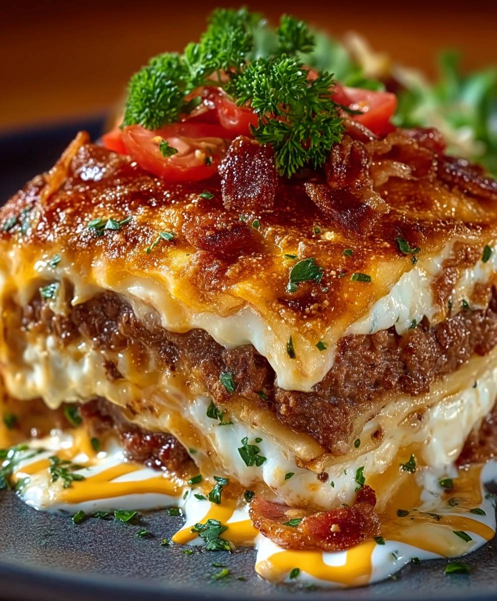 Lasagna Cheeseburger Parmesan Garlic Bacon