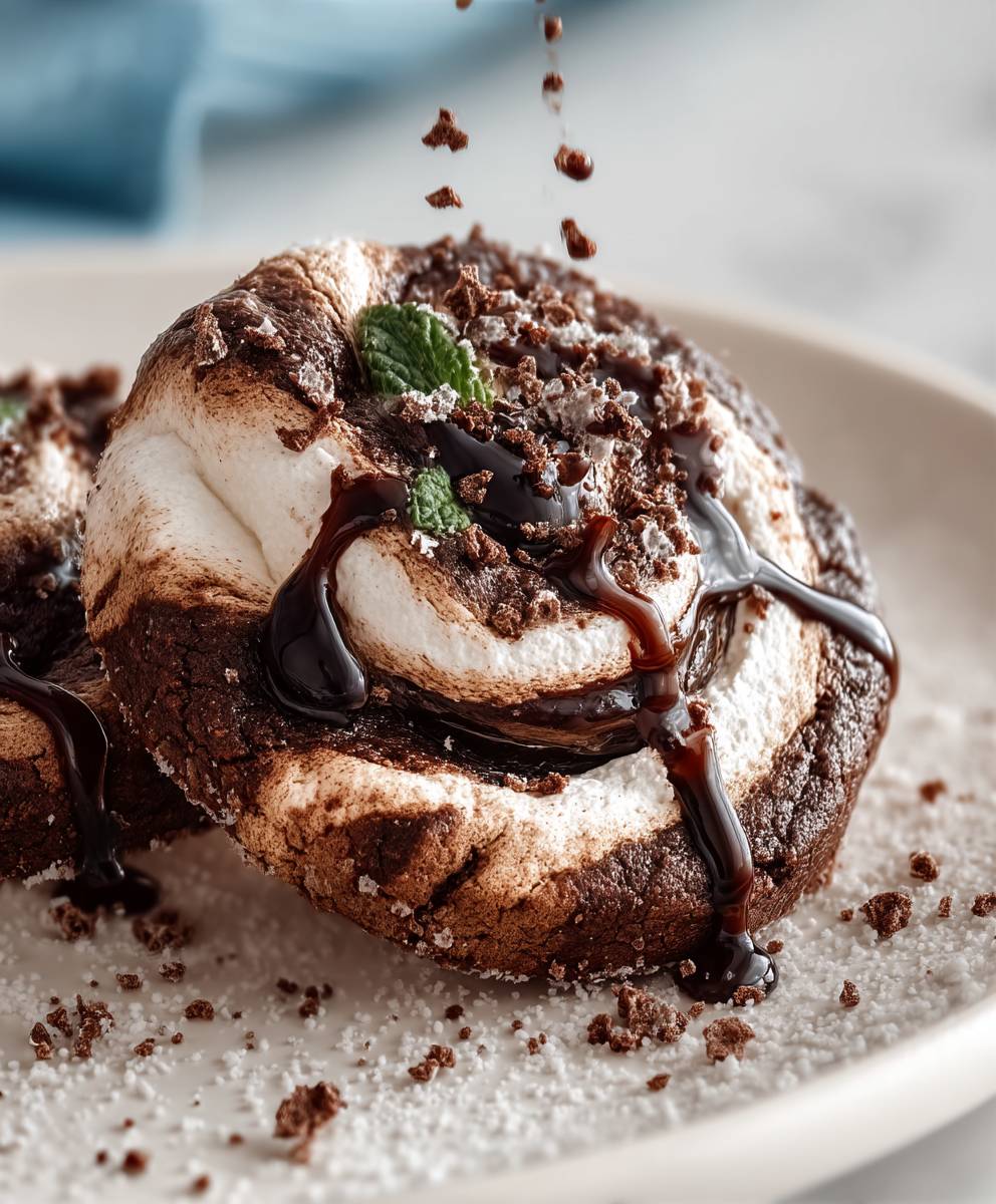 Chocolate Marshmallow Swirl Cookies