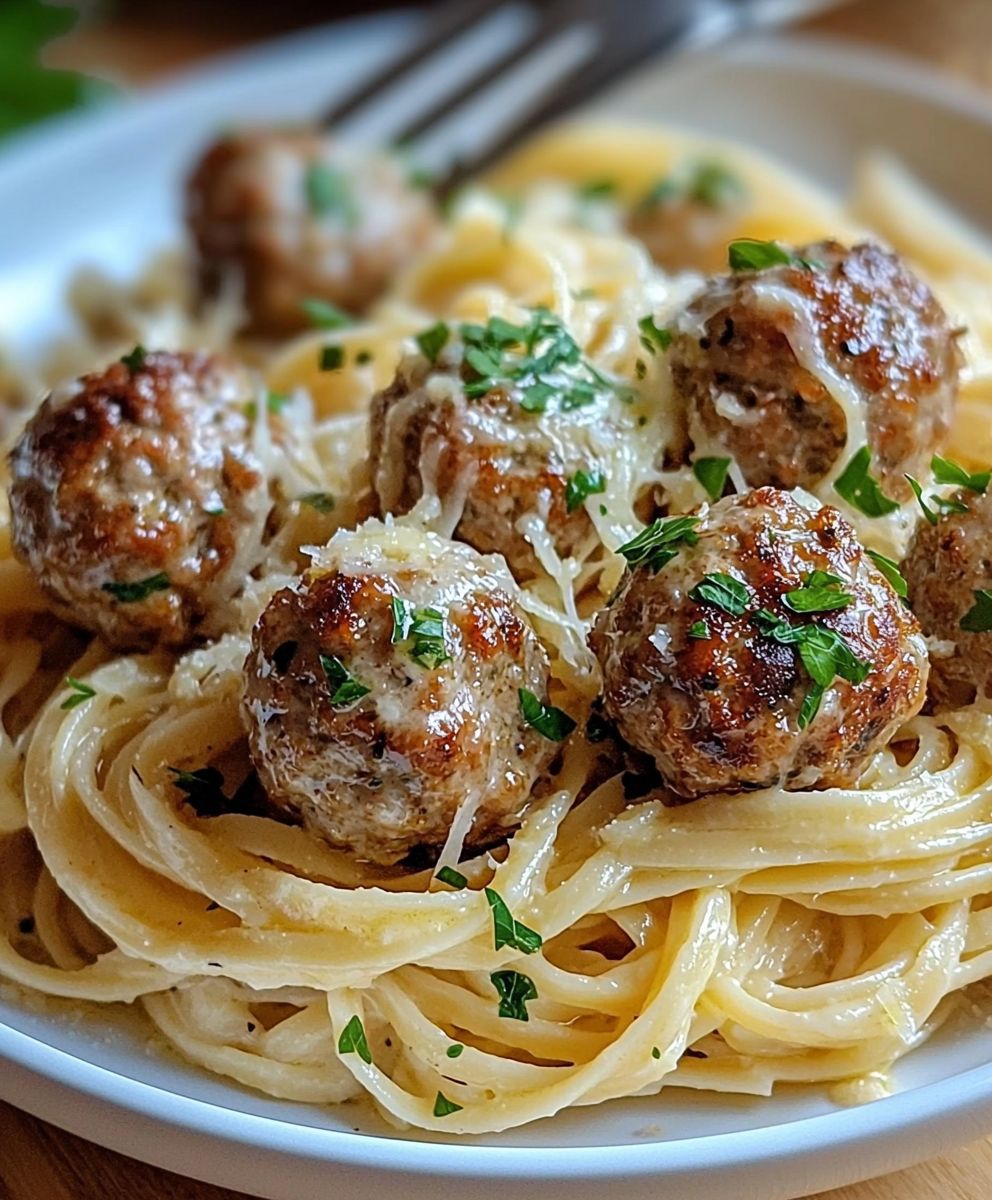 Garlic Butter Meatballs Linguine