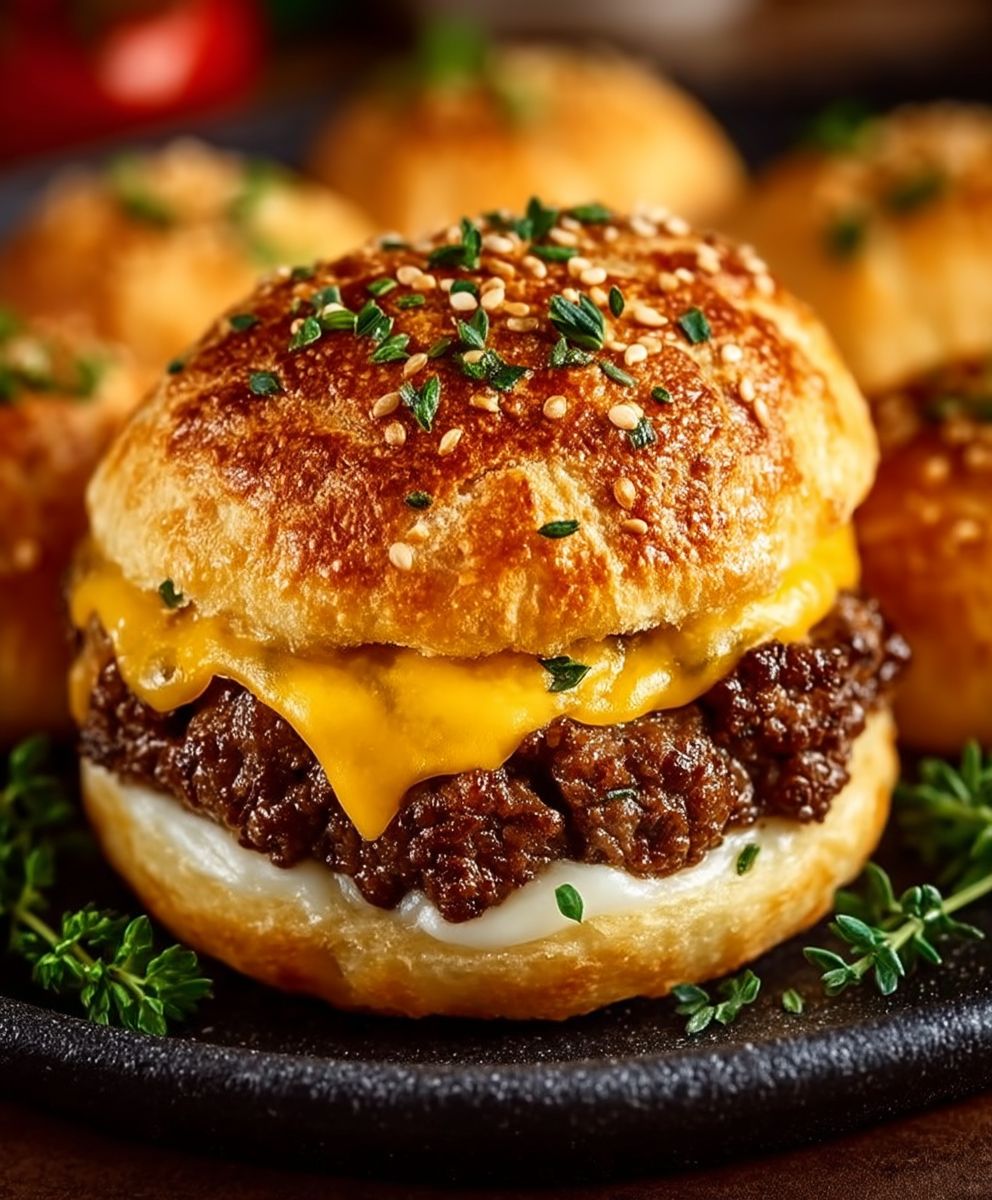 Garlic Parmesan Cheeseburger Bombs