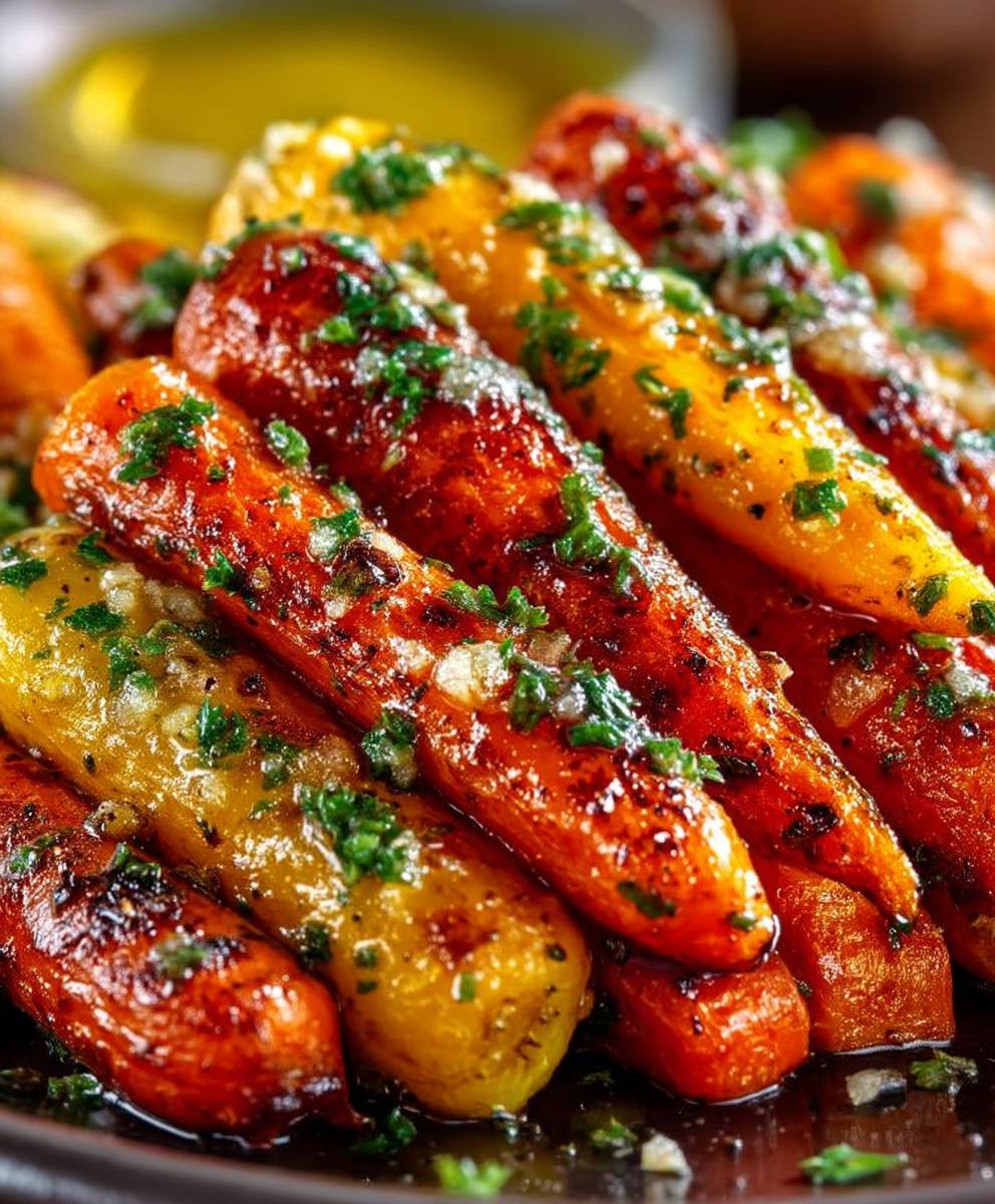 Honey Garlic Roasted Carrots