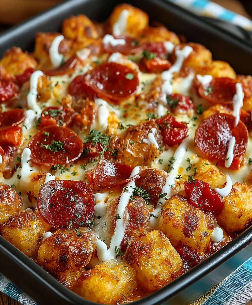 Pizza Tot Casserole