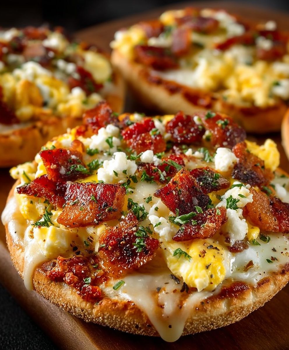 English muffin breakfast pizza