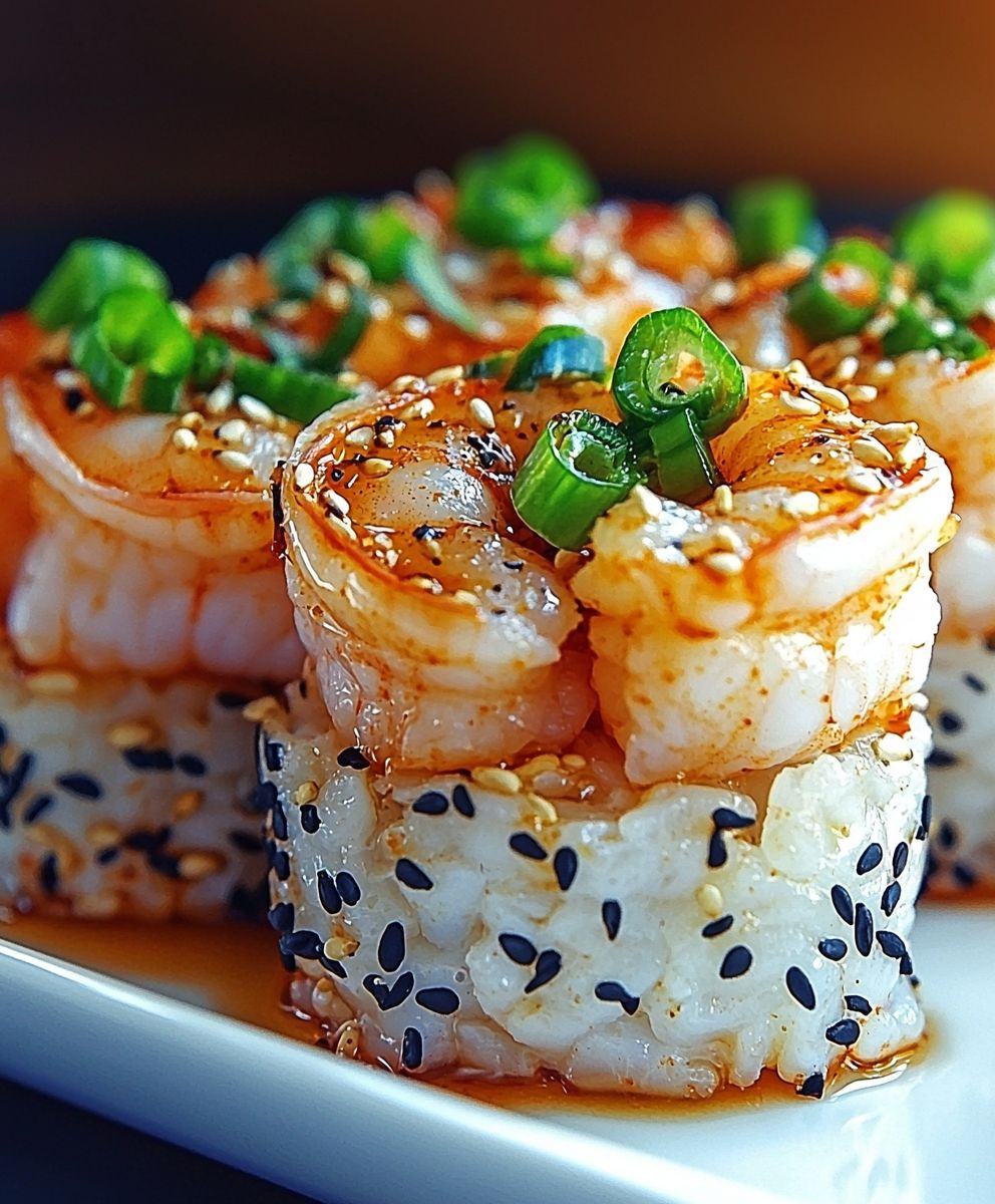 Spicy Shrimp Sushi Stacks