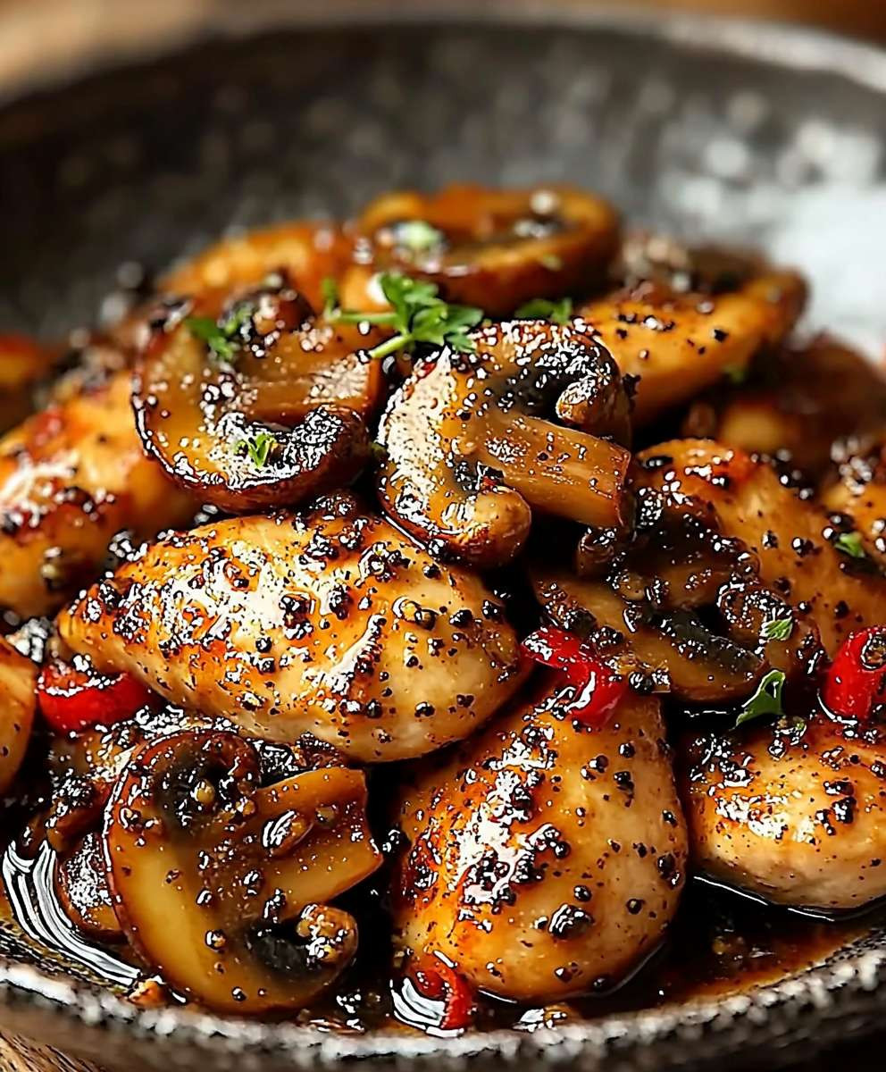 Black Pepper Chicken Mushrooms