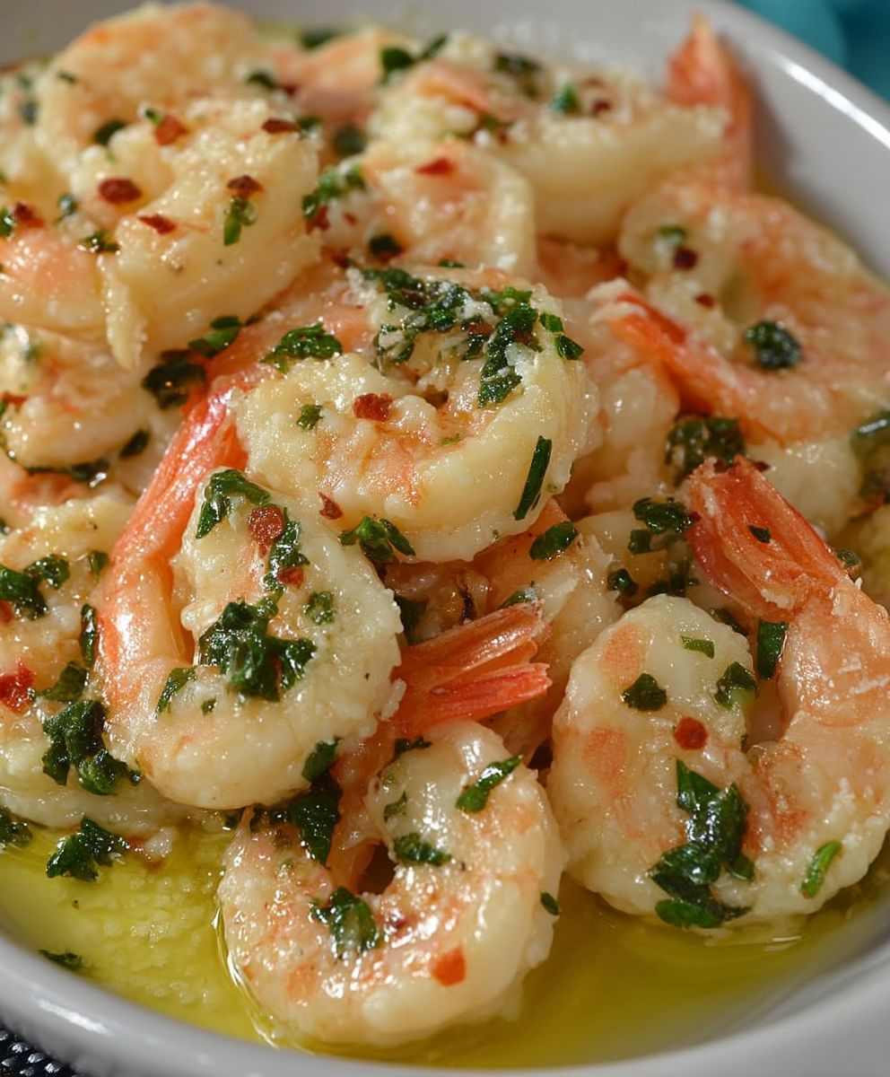 Shrimp scampi pasta bake