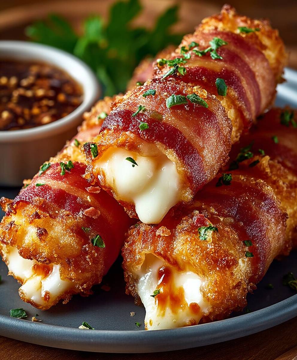 Bacon Wrapped Mozzarella Sticks