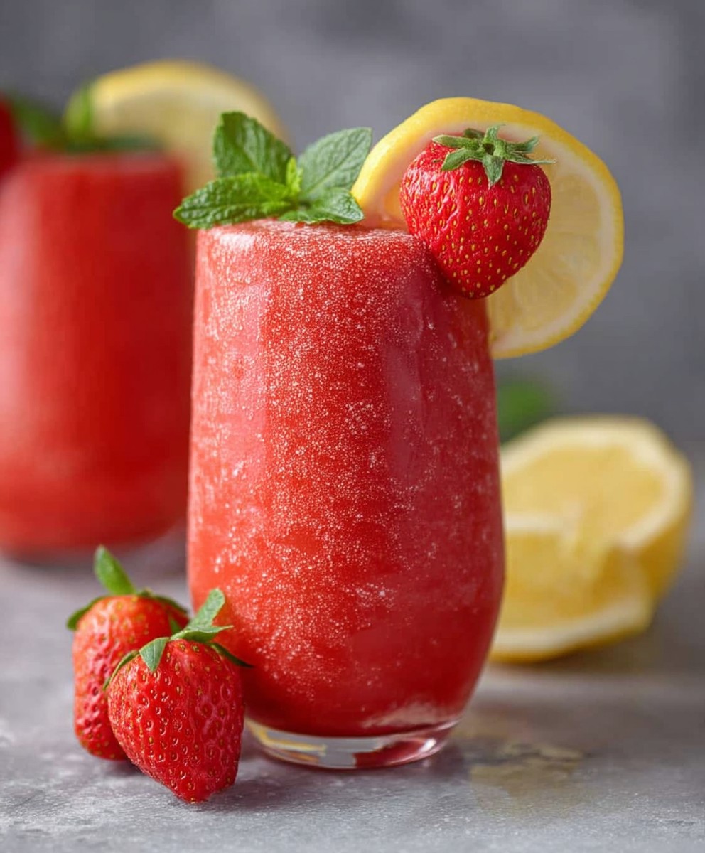 Frozen strawberry lemonade