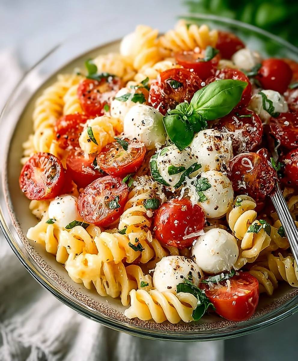 Creamy Caprese Pasta Salad