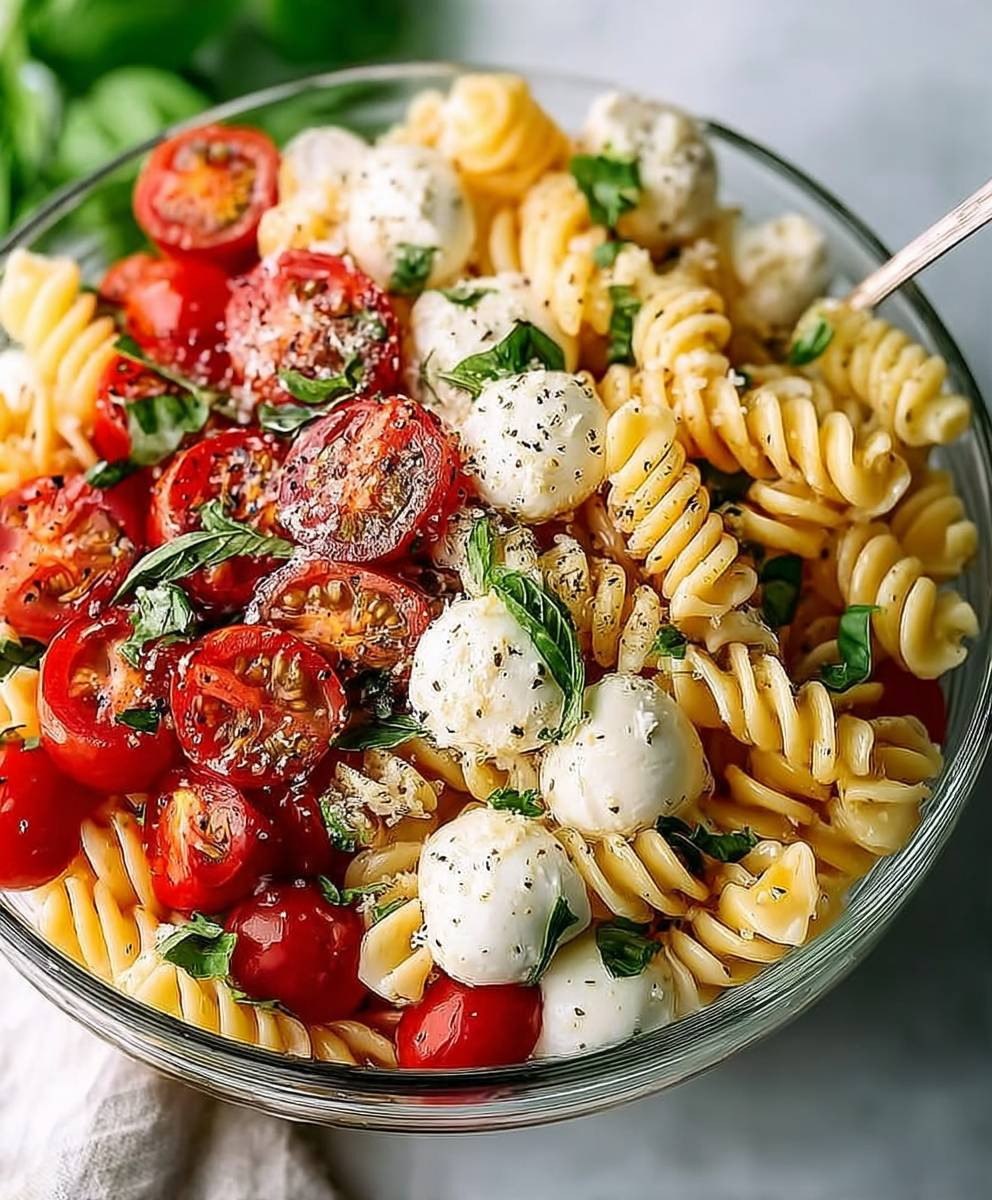 Creamy Caprese Pasta Salad