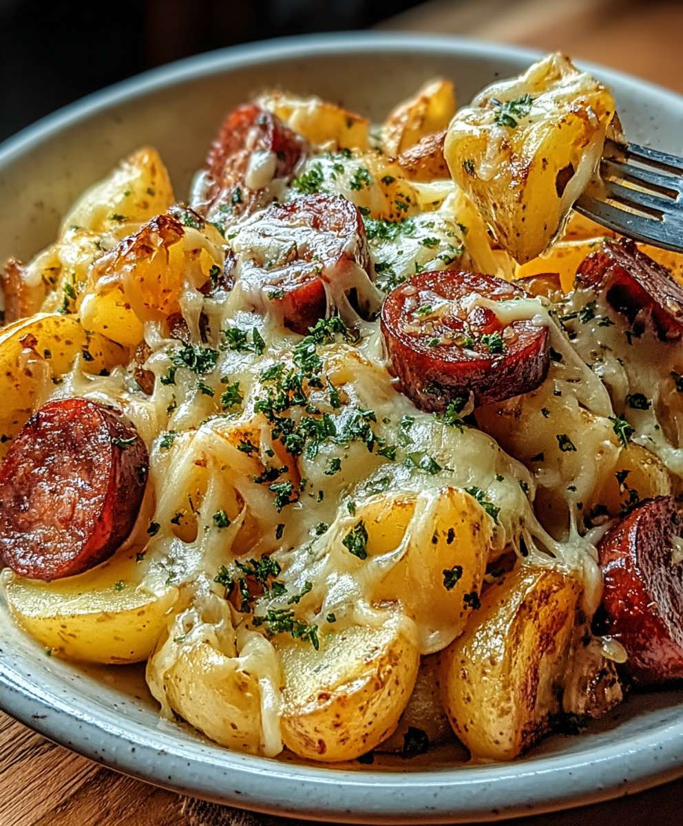 Cheesy Ranch Potatoes Smoked Sausage