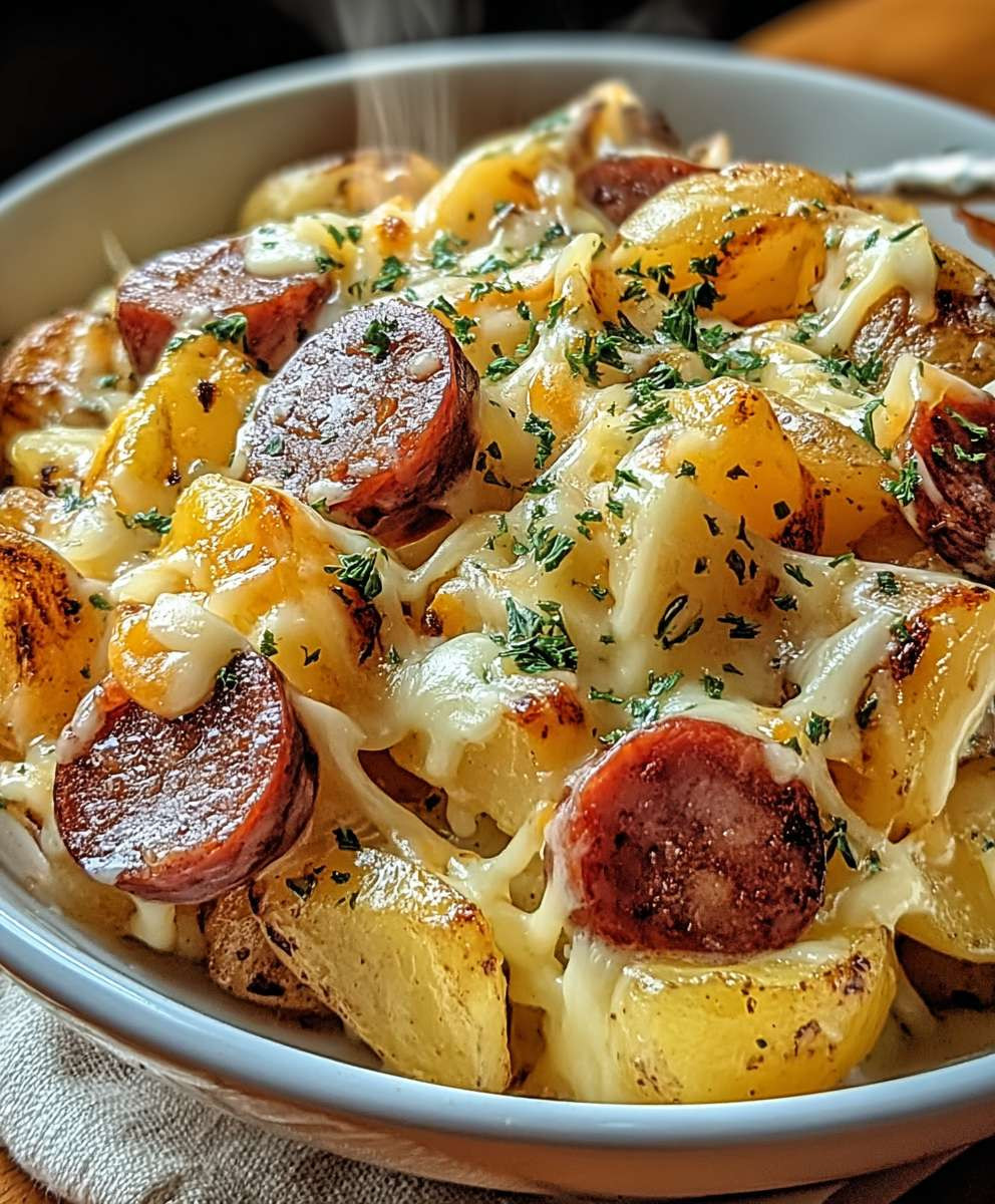 Cheesy Ranch Potatoes Smoked Sausage