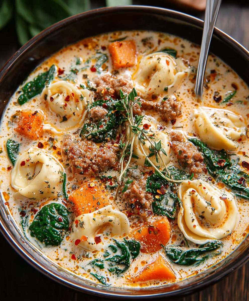 Creamy Sausage Tortellini Soup