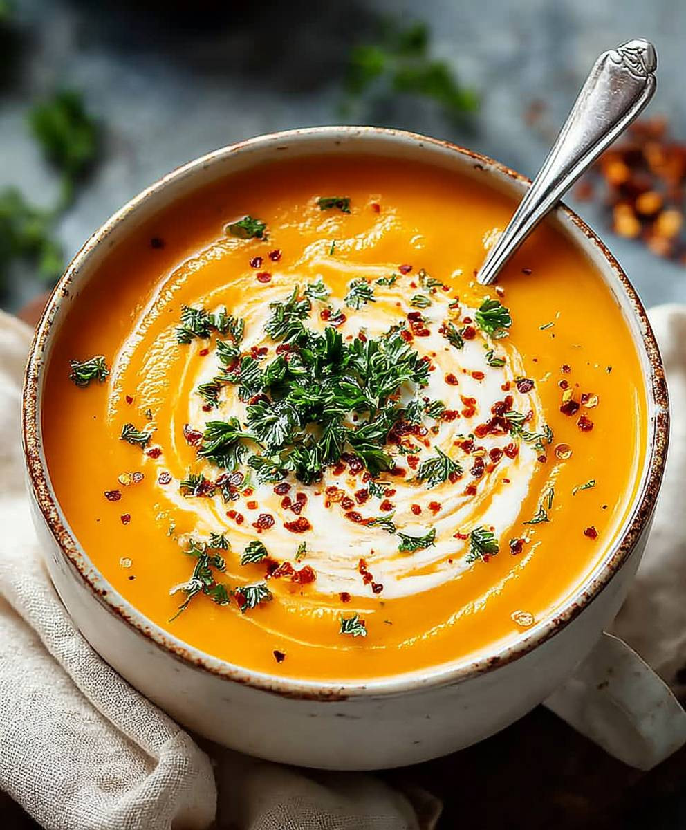 Butternut squash sweet potato soup