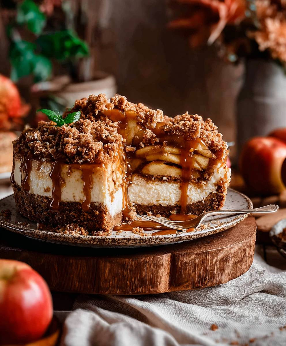 Caramel Apple Pie Cheesecake