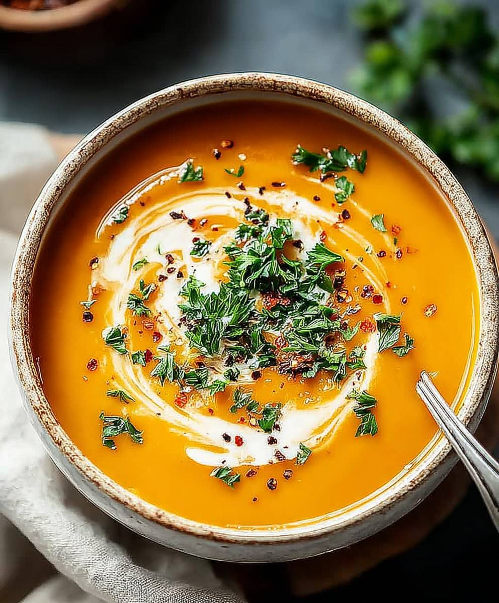 Butternut squash sweet potato soup