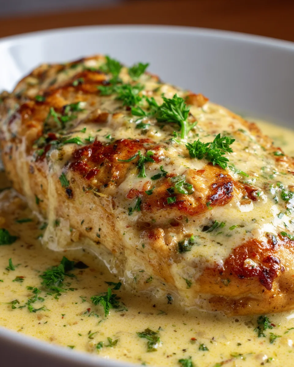 Easy Creamy Garlic Parmesan Chicken Breast Dinner