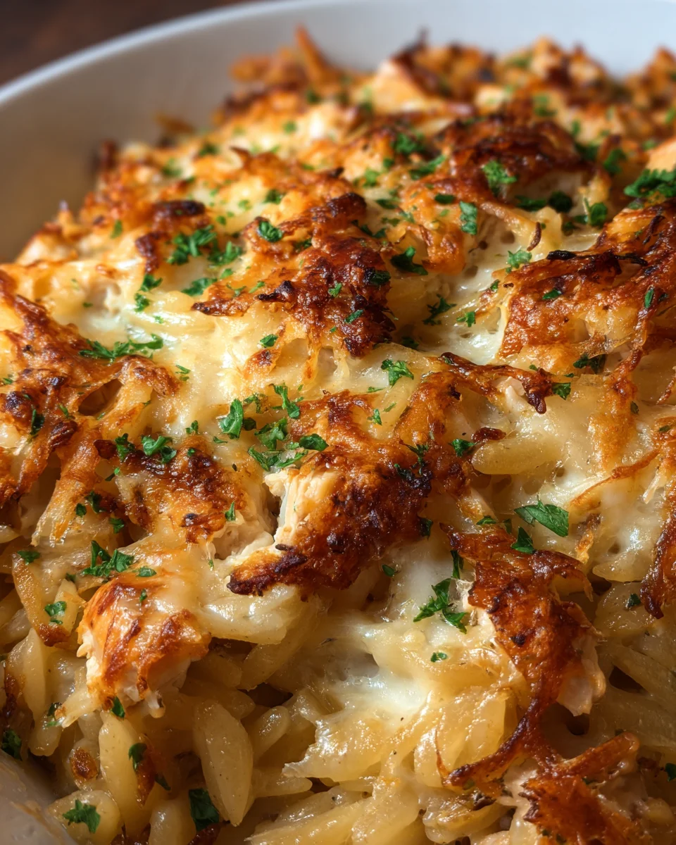 French Onion Chicken Orzo Casserole: Ultimate Comfort Dish