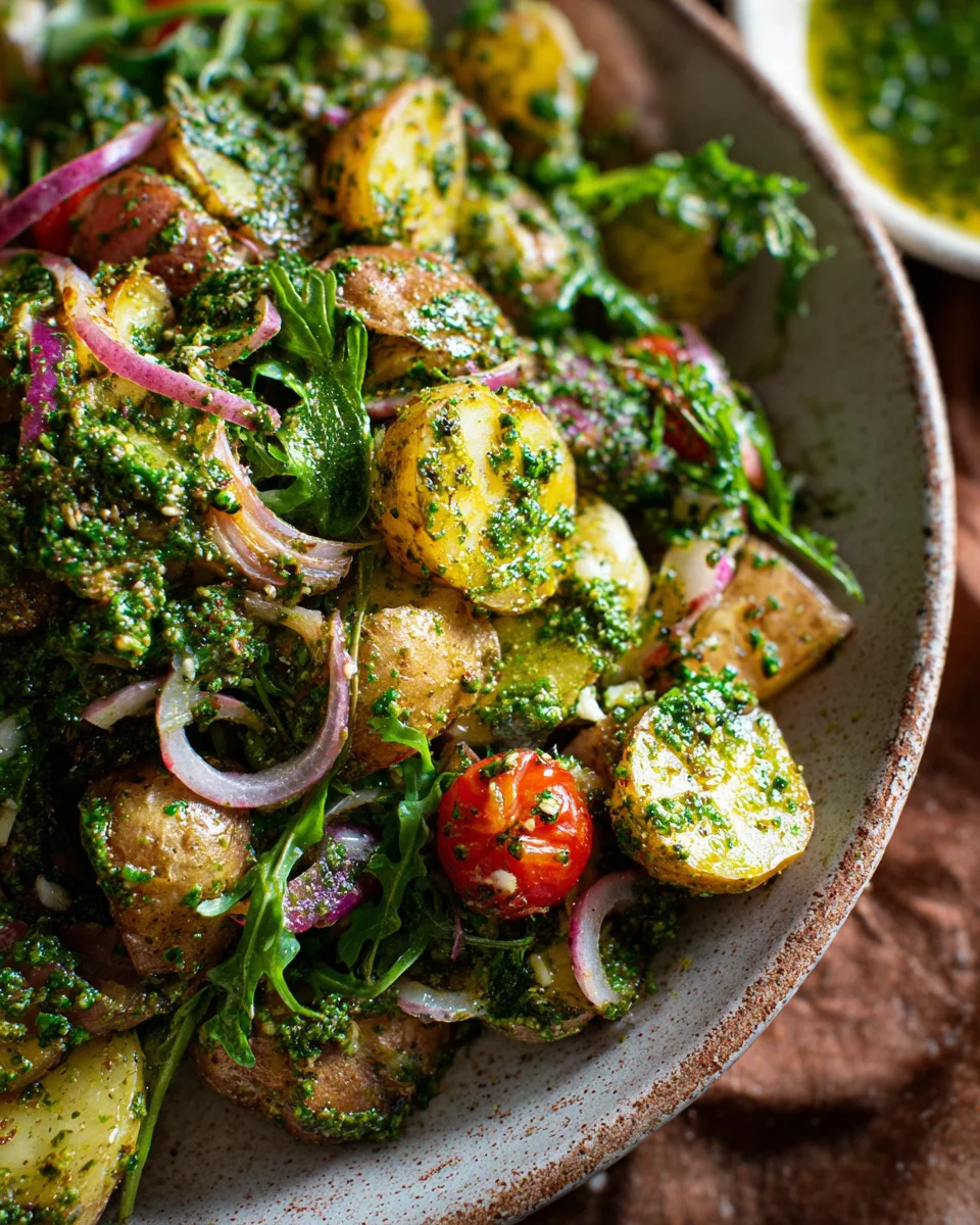 Arugula Pesto Potato Salad: Bright, Creamy & Delicious