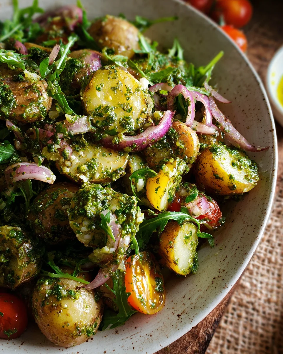 Arugula Pesto Potato Salad: Bright, Creamy & Delicious