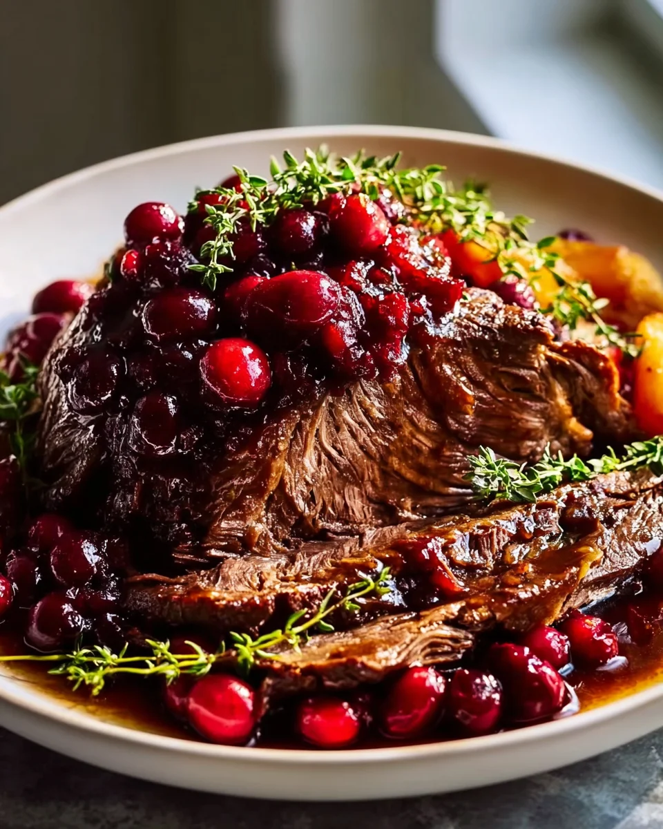 Slow Braised Beef Roast & Cranberry Balsamic Glaze