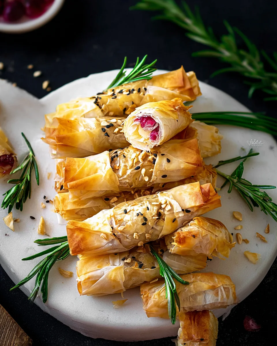 Cranberry Brie Filo Crackers Video: Quick & Easy Recipe!