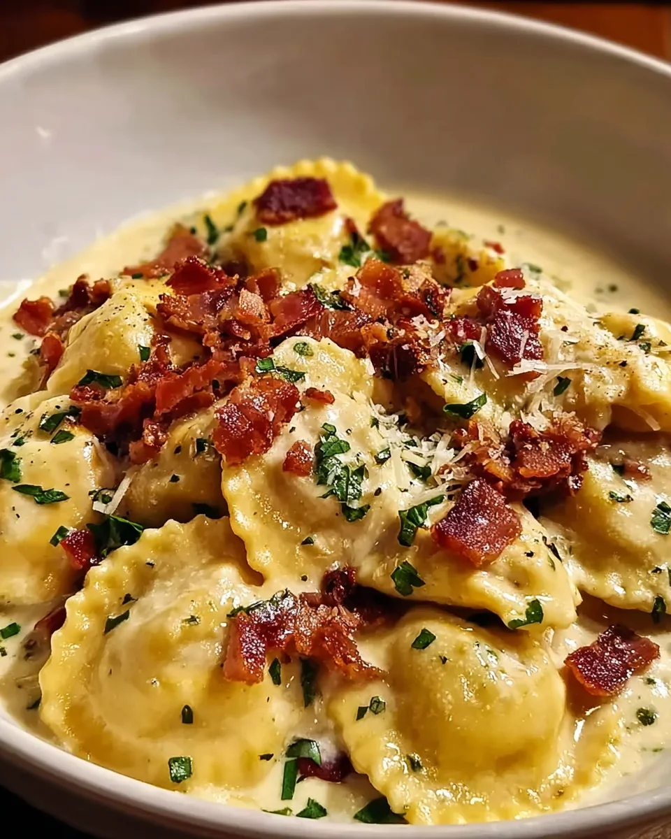Best Olive Garden Beef Ravioli Carbonara Copycat