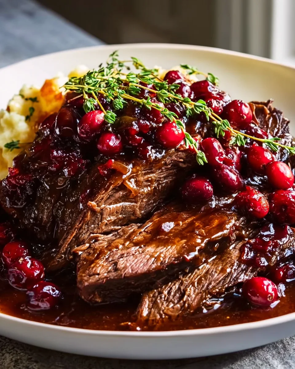 Slow Braised Beef Roast & Cranberry Balsamic Glaze