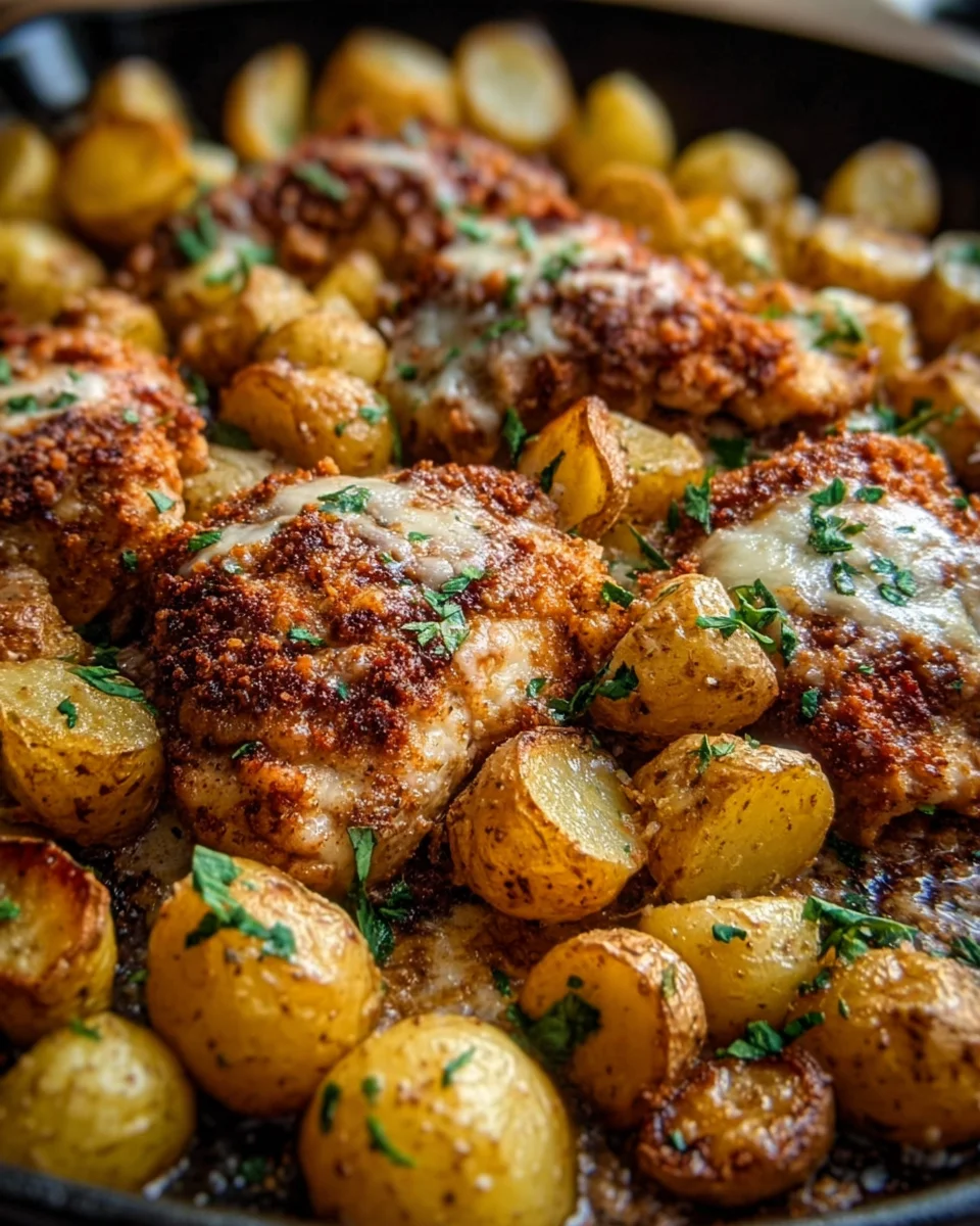 Garlic Parmesan Chicken & Potatoes: Easy Sheet Pan Meal