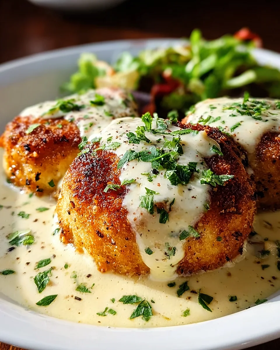 Delicious Chicken Pillows with Creamy Parmesan Sauce